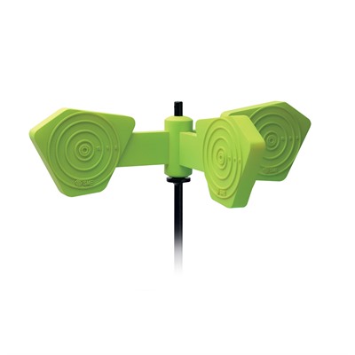 Green dual spinner target for shooting practice