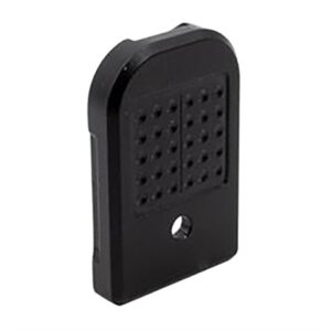 Black plastic hole punch base with textured surface.