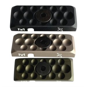 Three tactical rail covers in different colors