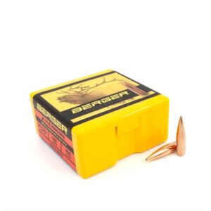 Berger bullet box with bullets displayed