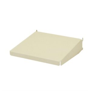 Angled beige metal shelf organizer