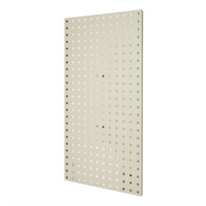 Beige perforated metal panel with square holes