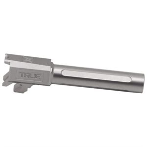 Silver metal gun barrel with textured design