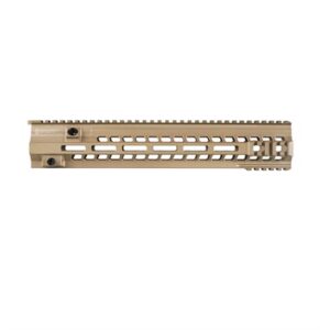 Tactical rifle handguard with rail system.