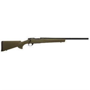 Bolt-action hunting rifle with a green stock.