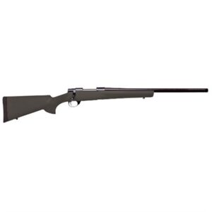 Bolt-action rifle with black stock