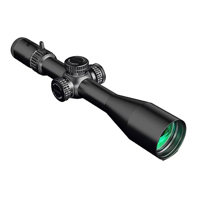 Rifle scope with adjustable optics and green lens