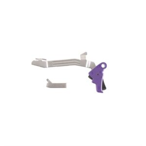 Purple and metal gun trigger assembly kit.