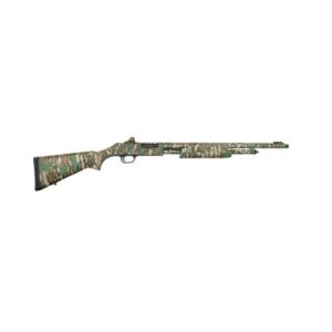 Camouflage hunting rifle with long barrel