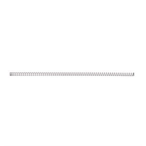 Long metal spring coil on white background