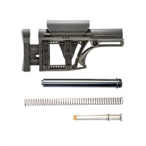 Rifle stock assembly with spring and rod components.