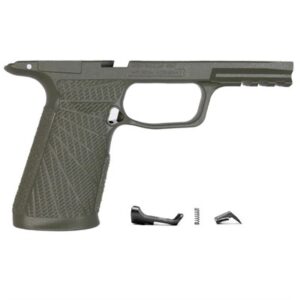 Polymer80 pistol frame with components shown separately.