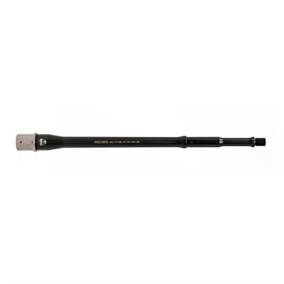 Black rifle barrel on white background