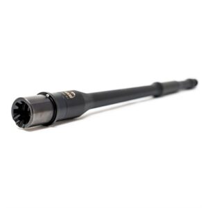 Black rifle barrel on white background