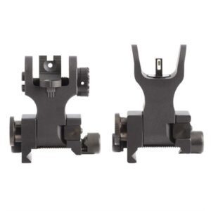 Rifle iron sights front and rear views
