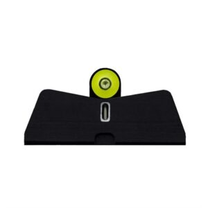 Handgun rear sight with neon green dot