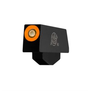 Front sight with orange ring for firearms.
