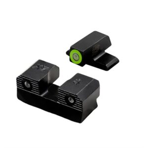 Tactical gun sight with green illuminated front