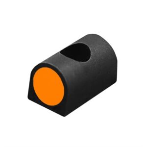 Black and orange front sight for firearms.