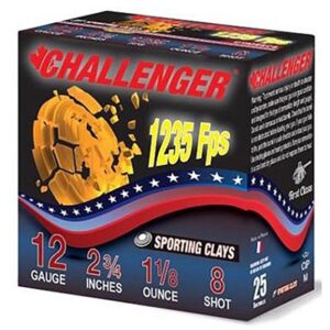 Challenger shotgun shells box, 12 gauge, 1235 FPS.