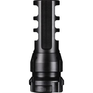 Black firearm muzzle brake or flash suppressor
