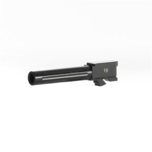 Black gun barrel for Glock 19 pistol.