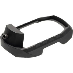 Black tactical firearm accessory magwell adapter