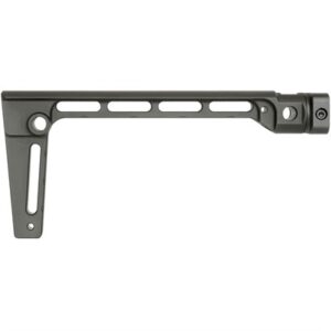 Metal firearm buttstock with adjustable components.