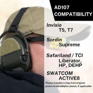 Headset compatibility chart with AD107 adapters.