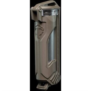 Rugged waterproof storage case with transparent section.