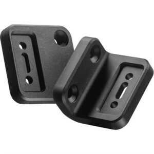Two black anodized aluminum rifle scope bases.
