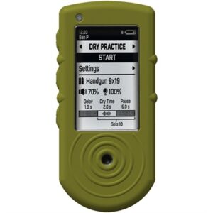 Shooting timer device with digital settings display.