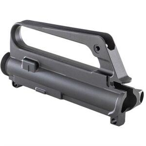 Metal firearm upper receiver assembly, gray finish.