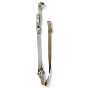 Adjustable tan and gray shoulder strap