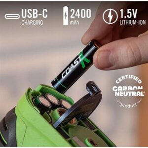 Inserting lithium-ion battery into USB-C charger.