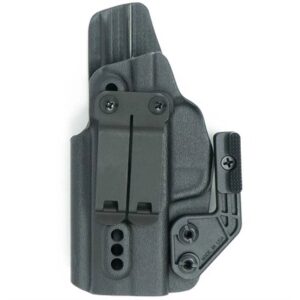 Black tactical gun holster with belt clip