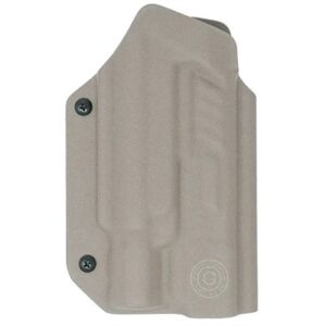 Tan polymer gun holster with two screws