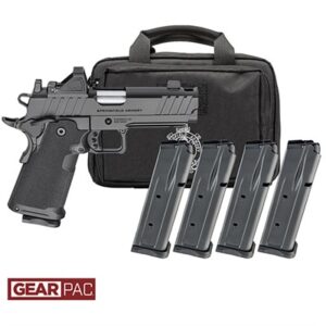 Handgun with magazines and carrying case