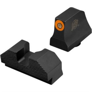 Black and orange firearm night sight set