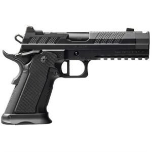 Black semi-automatic handgun side view