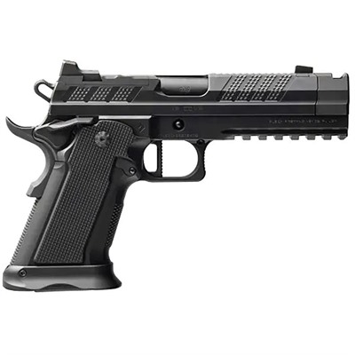 Black semi-automatic handgun side view