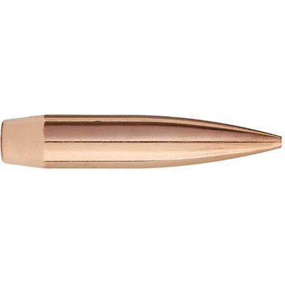 Copper-colored bullet close-up on white background.