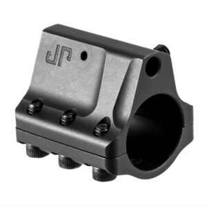 Black adjustable gas block for firearms.