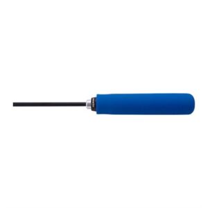 Blue-handled screwdriver with black shaft