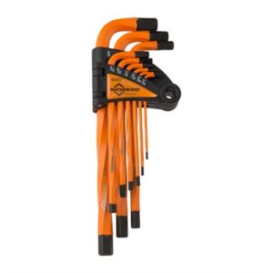 Orange hex key set with black holder