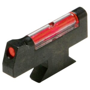 Red fiber optic gun sight for accuracy enhancement