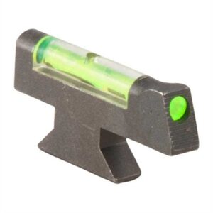 Green fiber optic front sight for firearms
