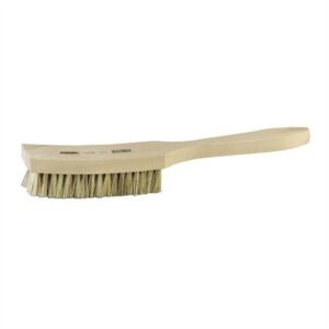 Wooden wire brush with bristles and handle