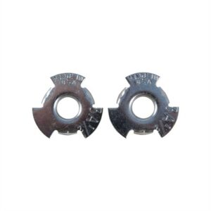 Two metal gun sight shims made in USA.
