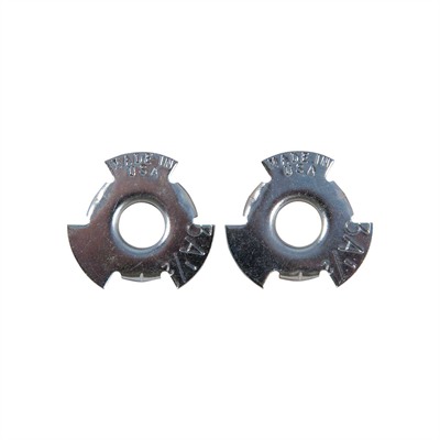Two metal gun sight shims made in USA.